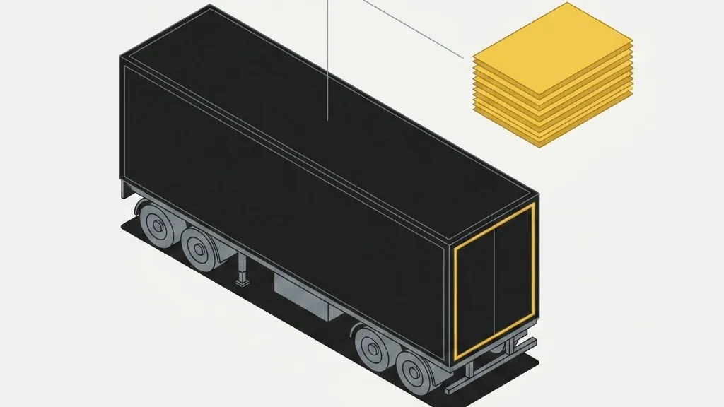 A sealed trailer with its document set riding alongside it as a small stack