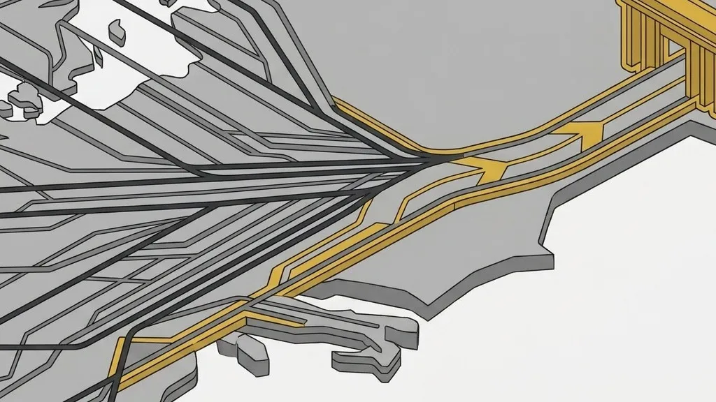 European road corridors converging from many western points into one eastern gateway
